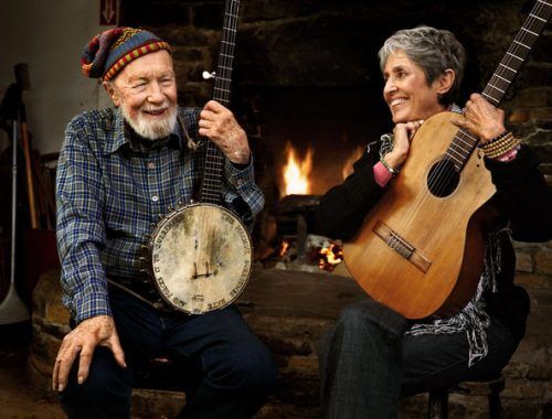 Joan Baez y Pete Seeger y No nos moverán.