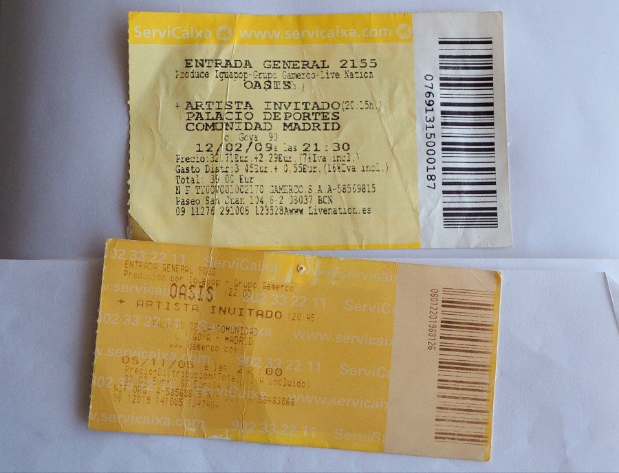 Oasis entradas de conciertos, gig tickets